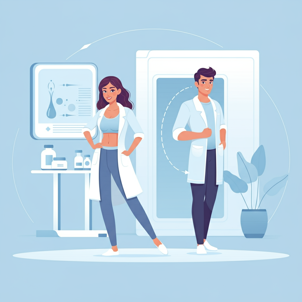 Fat Dissolvers: The Non-Surgical Fat Reduction Solution for Men and Women picture of man and woman in treatment room